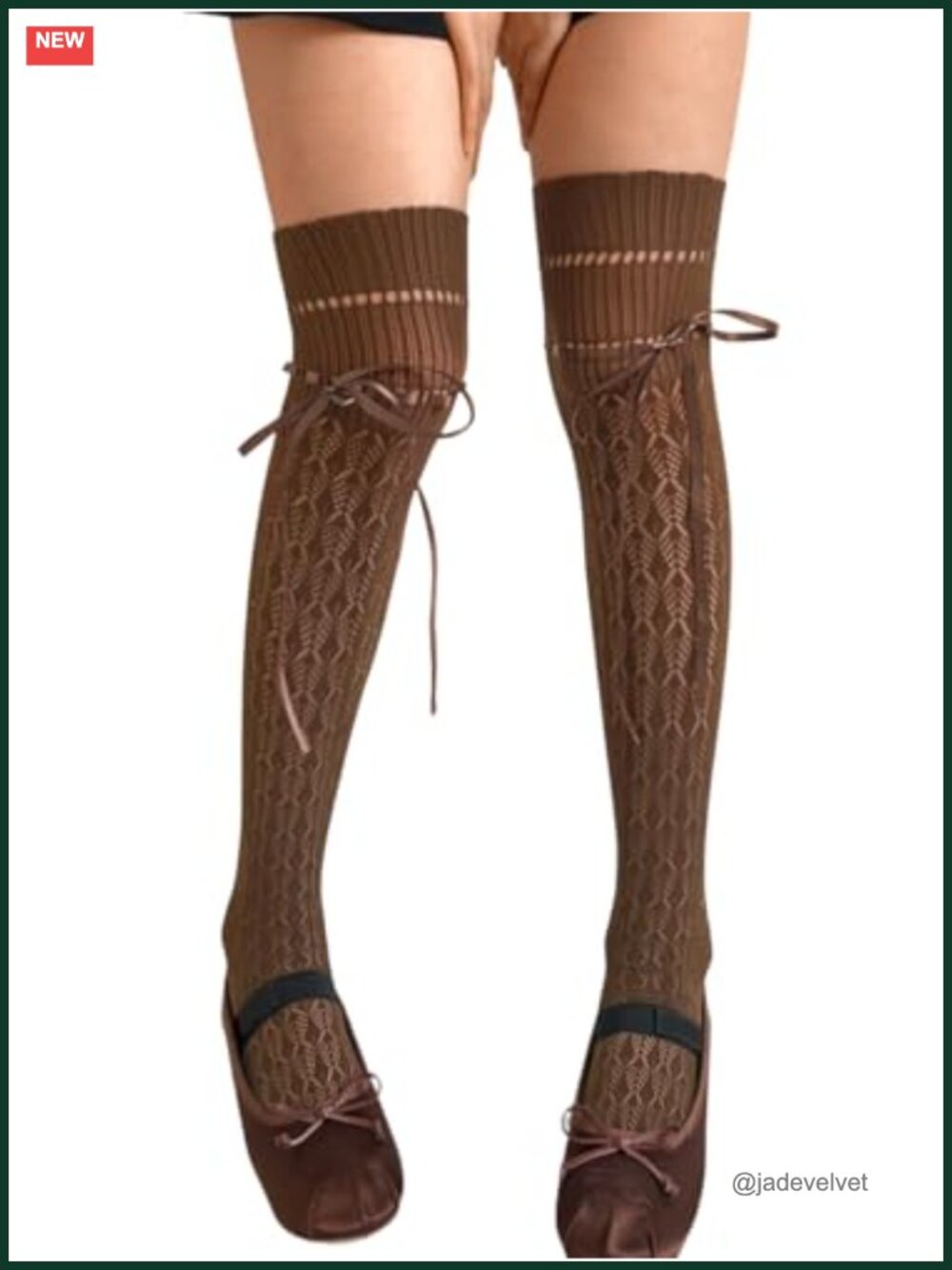 Over Knee Socks with Bows Patterned Thigh High Stockings for Boots